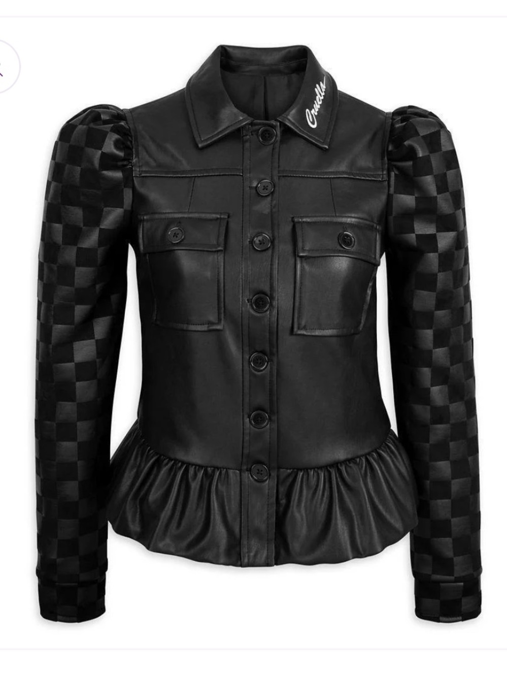 DISNEY PARKS Her Collection Cruella Jacket Women Plus SZ 1X Movie Faux Leather